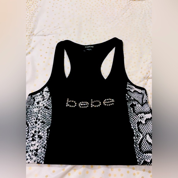 bebe Tops - Bebe black tank top with rhinestones size Medium. Mint condition